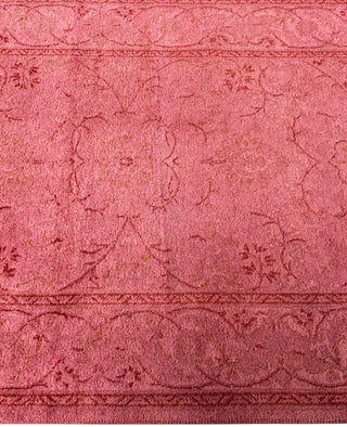 Contemporary Overdyed Wool Hand Knotted Pink Runner 2' 6" x 14' 2"