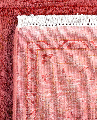 Contemporary Overdyed Wool Hand Knotted Pink Runner 2' 6" x 14' 2"
