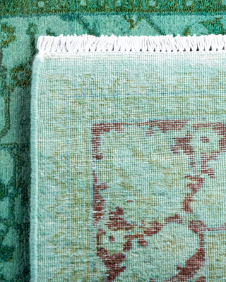 Contemporary Hand-Knotted Overdyed Blue Runner 2' 8" x 14' 4"