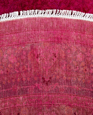 Overdyed One-of-a-Kind Wool Purple Round Area Rug 8' 1" x 8' 1"