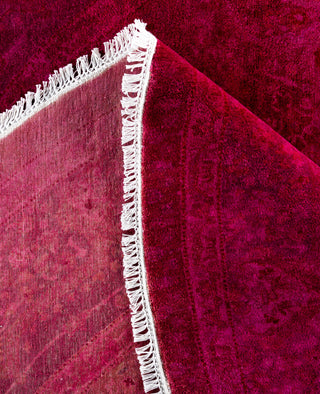 Overdyed One-of-a-Kind Wool Purple Round Area Rug 8' 1" x 8' 1"