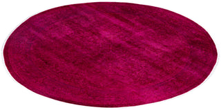 Overdyed One-of-a-Kind Wool Purple Round Area Rug 8' 1" x 8' 1"