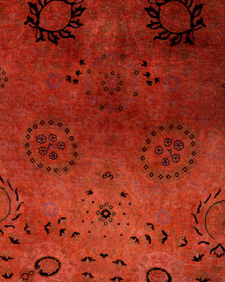Contemporary Hand-Knotted Overdyed Orange Area Rug 6' 1" x 9' 4"