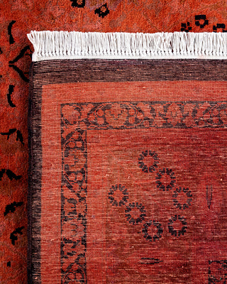 Contemporary Hand-Knotted Overdyed Orange Area Rug 6' 1" x 9' 4"