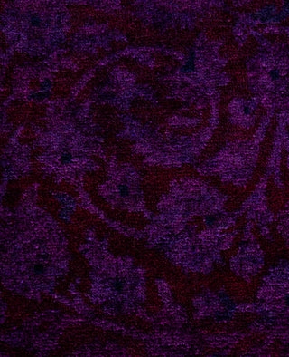 Contemporary Overdyed Wool Hand Knotted Purple Area Rug 6' 2" x 9' 3"