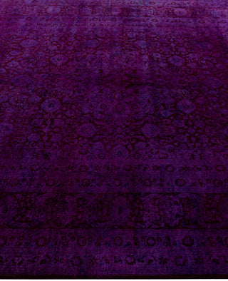 Contemporary Overdyed Wool Hand Knotted Purple Area Rug 6' 2" x 9' 3"
