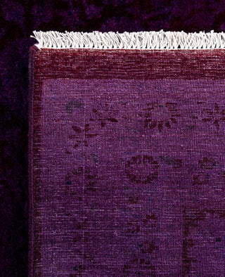 Contemporary Overdyed Wool Hand Knotted Purple Area Rug 6' 2" x 9' 3"
