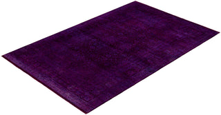 Contemporary Overdyed Wool Hand Knotted Purple Area Rug 6' 2" x 9' 3"