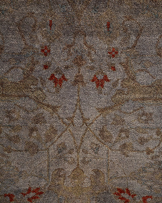Contemporary Hand-Knotted Overdyed Gray Area Rug 9' 2" x 12' 4"