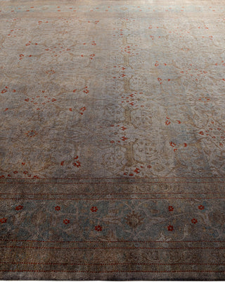 Contemporary Hand-Knotted Overdyed Gray Area Rug 9' 2" x 12' 4"