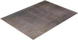 Contemporary Hand-Knotted Overdyed Gray Area Rug 9' 2" x 12' 4"