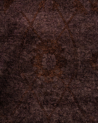 Contemporary Hand-Knotted Overdyed Brown Area Rug 8' 4" x 10' 2"