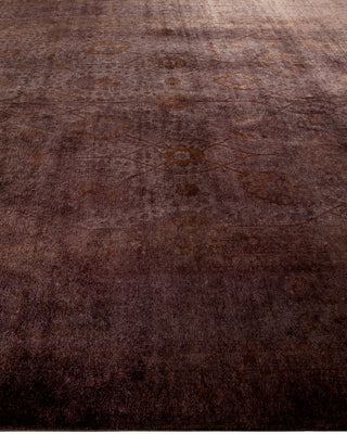 Modern Overdyed Hand Knotted Wool Brown Area Rug 8' 4" x 10' 2"