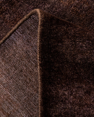 Contemporary Hand-Knotted Overdyed Brown Area Rug 8' 4" x 10' 2"