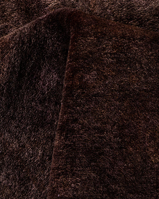 Contemporary Hand-Knotted Overdyed Brown Area Rug 8' 4" x 10' 2"