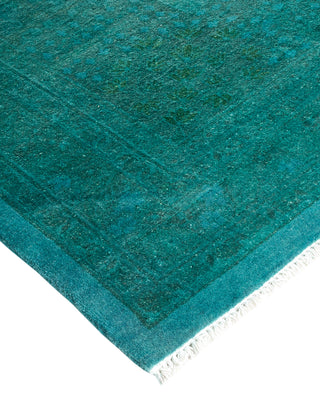 Modern Overdyed Hand Knotted Wool Blue Area Rug 8' 4" x 10' 6"