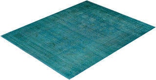 Modern Overdyed Hand Knotted Wool Blue Area Rug 8' 4" x 10' 6"