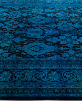 Contemporary Overdyed Wool Hand Knotted Black Area Rug 8' 0" x 10' 6"