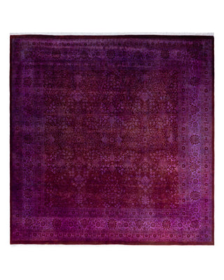 Fine Vibrance, One-of-a-Kind Hand-Knotted Area Rug  - Purple, 8' 1" x 8' 3"