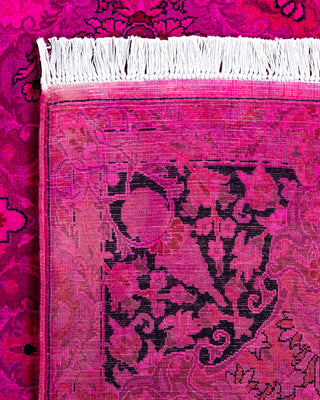Contemporary Hand-Knotted Overdyed Pink Square Area Rug 6' 0" x 6' 8"