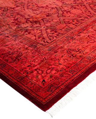 Overdyed Hand-Knotted Wool Modern-Contemporary Pink Area Rug 6' 2" x 6' 3"