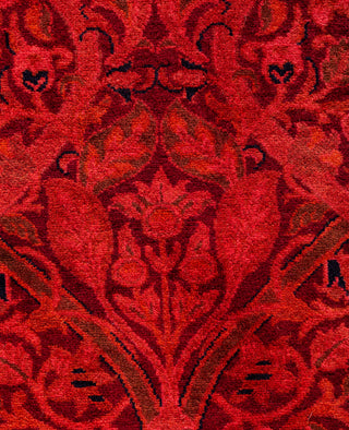 Overdyed Hand-Knotted Wool Modern-Contemporary Pink Area Rug 6' 2" x 6' 3"