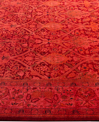 Overdyed Hand-Knotted Wool Modern-Contemporary Pink Area Rug 6' 2" x 6' 3"