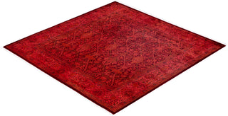 Overdyed Hand-Knotted Wool Modern-Contemporary Pink Area Rug 6' 2" x 6' 3"