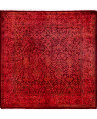 Overdyed Hand-Knotted Wool Modern-Contemporary Pink Area Rug 6' 2" x 6' 3"