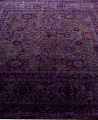 Overdyed One-of-a-Kind Wool Purple Square Area Rug 6' 0" x 6' 1"