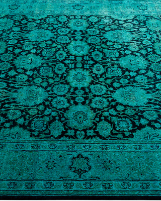 Contemporary Fine Vibrance Black Wool Area Rug - 5' 3" x 7' 10"