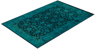 Contemporary Fine Vibrance Black Wool Area Rug - 5' 3" x 7' 10"