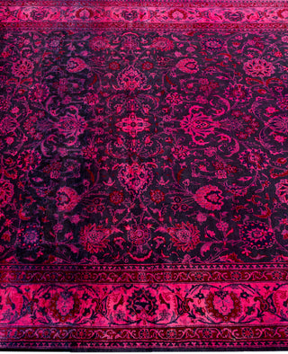 Overdyed Hand-Knotted Wool Modern-Contemporary Pink Area Rug 5' 1" x 7' 10"