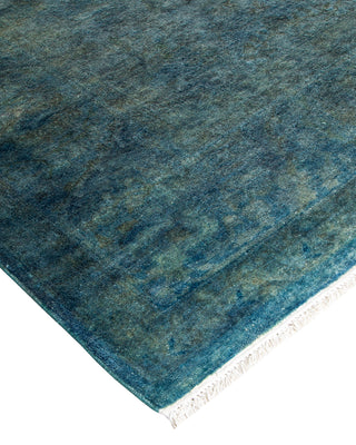 Modern Overdyed Hand Knotted Wool Blue Area Rug 5' 2" x 8' 1"
