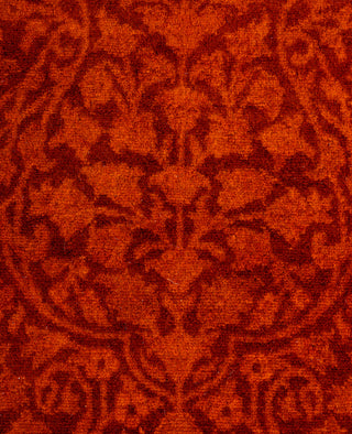 Contemporary Overdyed Wool Hand Knotted Orange Runner 2' 7" x 10' 1"