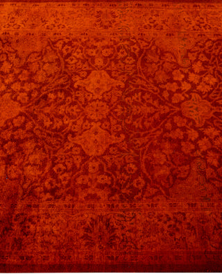 Contemporary Overdyed Wool Hand Knotted Orange Runner 2' 7" x 10' 1"