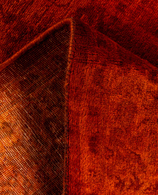 Contemporary Overdyed Wool Hand Knotted Orange Runner 2' 7" x 10' 1"