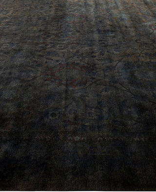 Overdyed One-of-a-Kind Wool Black Area Rug 10' 0" x 22' 4"