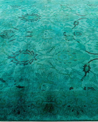 Contemporary Hand-Knotted Overdyed Blue Area Rug 6' 1" x 11' 8"