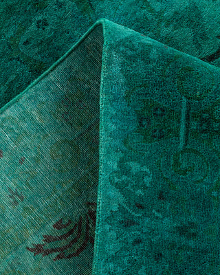 Contemporary Hand-Knotted Overdyed Blue Area Rug 6' 1" x 11' 8"