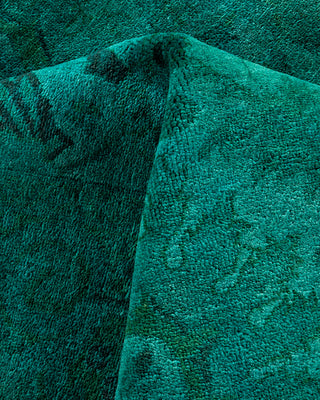 Contemporary Hand-Knotted Overdyed Blue Area Rug 6' 1" x 11' 8"