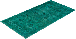 Contemporary Hand-Knotted Overdyed Blue Area Rug 6' 1" x 11' 8"