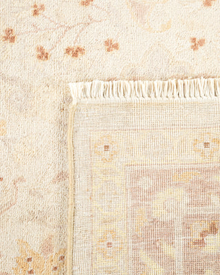 Traditional Hand Knotted Ivory Area Rug 6' 1" x 12' 5"