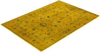 Contemporary Overdyed Wool Hand Knotted Gold Area Rug 5' 10" x 8' 6"