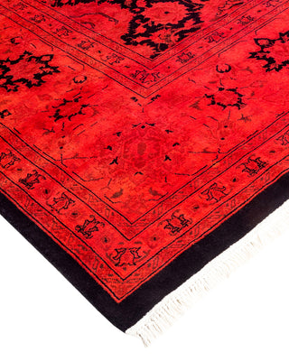 Modern Overdyed Hand Knotted Wool Red Area Rug 8' 1" x 10' 4"