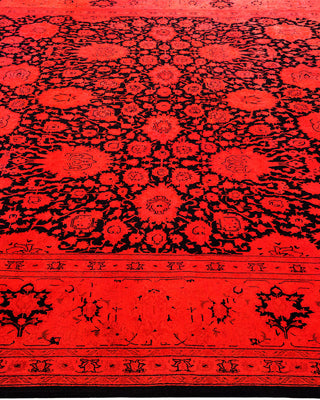 Modern Overdyed Hand Knotted Wool Red Area Rug 8' 1" x 10' 4"