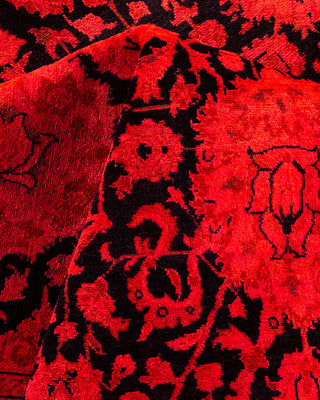 Contemporary Hand-Knotted Overdyed Red Area Rug 8' 1" x 10' 4"