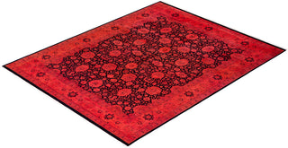 Modern Overdyed Hand Knotted Wool Red Area Rug 8' 1" x 10' 4"