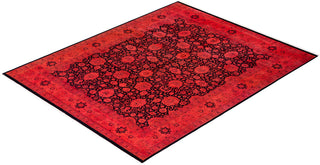 Contemporary Hand-Knotted Overdyed Red Area Rug 8' 1" x 10' 4"