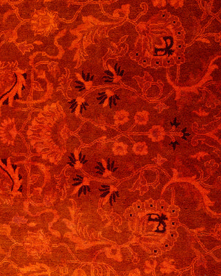 Contemporary Hand-Knotted Overdyed Orange Area Rug 8' 2" x 10' 5"